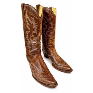 Corral Cowboy Boots Womens 9 Brown Leather Western Snip Toe Rodeo